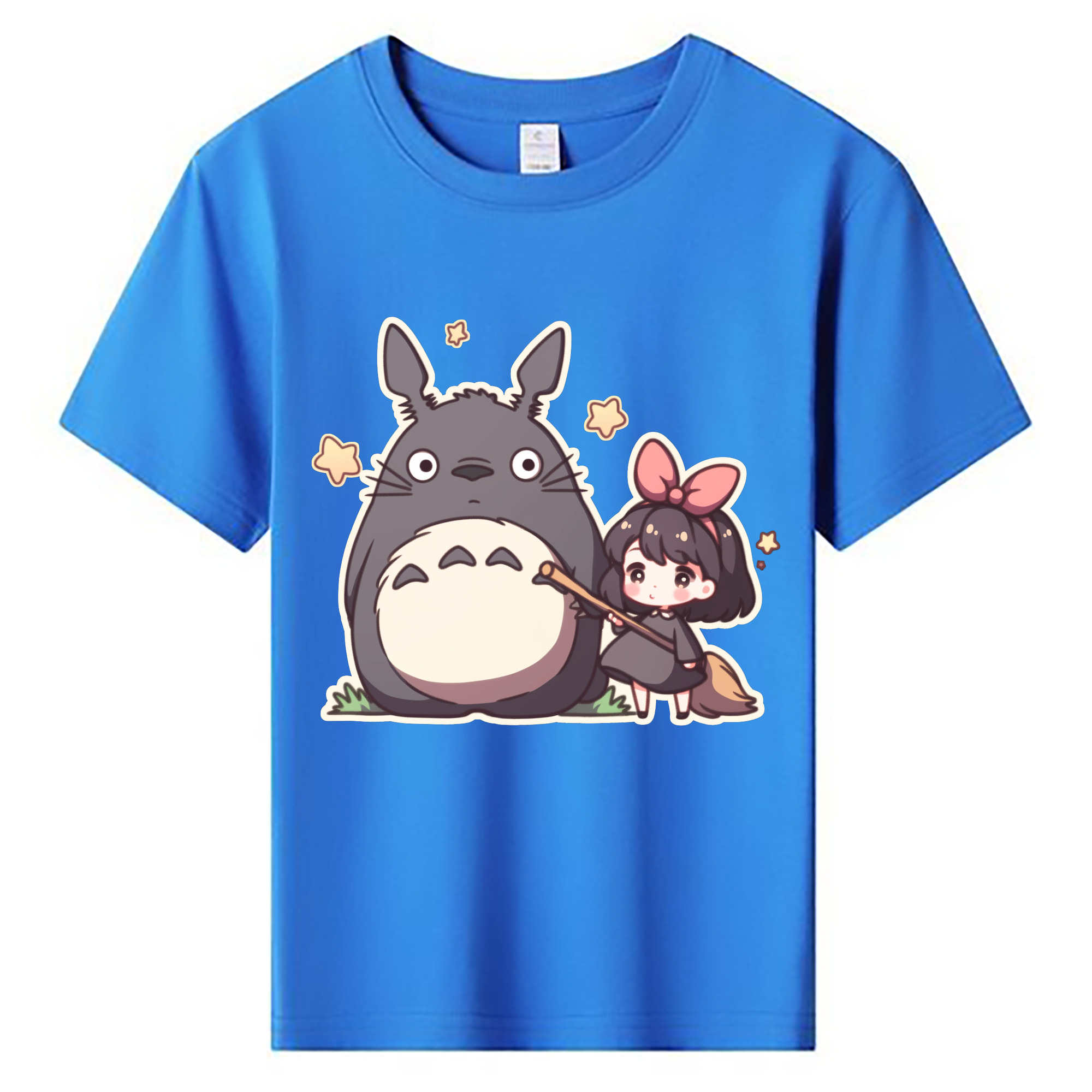 （画像用） となりのトトロ 草壁メイ 草壁サツキ My Neighbor Totoro Satsuki Kusakabe Mei Kusakabe 綿100％キッズTシャツ（フロントプリント）